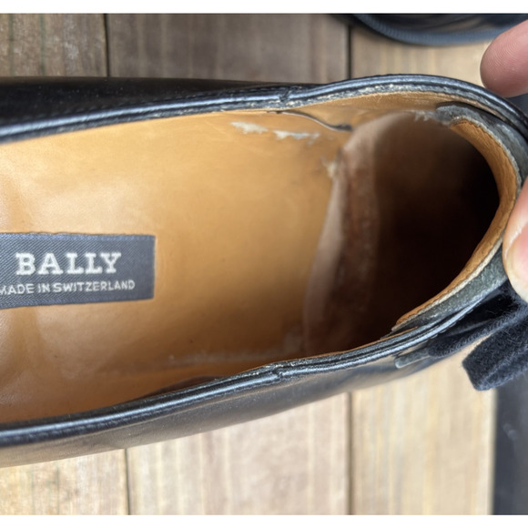 Bally Men’s US 9.5 F Black Leather Lace-up Oxford Cap Toe Dress Shoes Preppy EUC - Picture 3 of 9